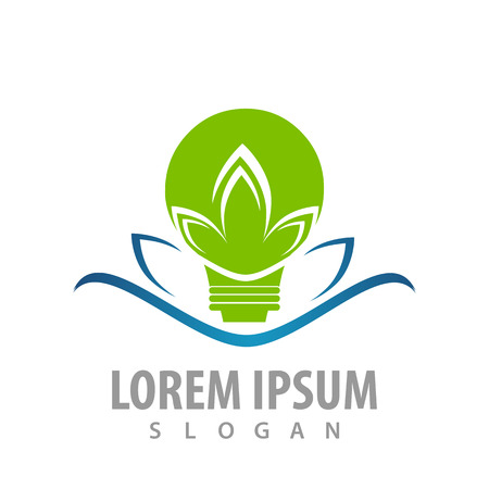 Bulb lotus logo concept design. Symbol graphic template elementのイラスト素材