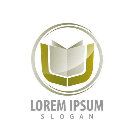 Circle book logo concept design. Symbol graphic template elementのイラスト素材