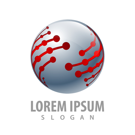 Abstract sphere technology logo concept design. Symbol graphic template elementのイラスト素材