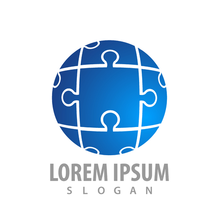 Sphere puzzle logo concept design. Symbol graphic template elementのイラスト素材