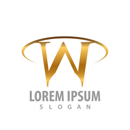Luxury W letter logo concept design. Symbol graphic template elementのイラスト素材