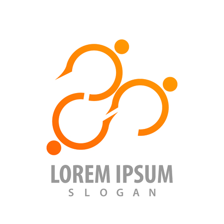 Curve line people logo concept design. Symbol graphic template elementのイラスト素材