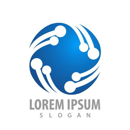 circular molecule sphere logo concept design. Symbol graphic template elementのイラスト素材
