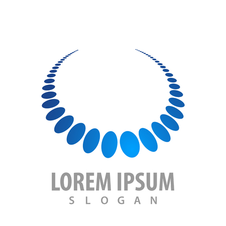 Blue pearl necklace logo concept design. Symbol graphic template elementのイラスト素材