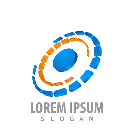 3D rotation round logo concept design. Symbol graphic template elementのイラスト素材