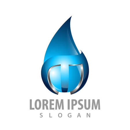 Technology water drop logo concept design. Symbol graphic template elementのイラスト素材