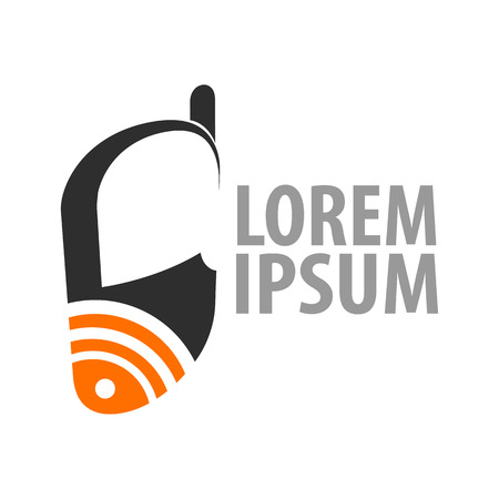 Signal phone logo concept design. Symbol graphic template elementのイラスト素材