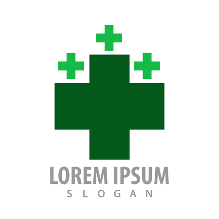 Green Cross logo concept design. Symbol graphic template elementのイラスト素材