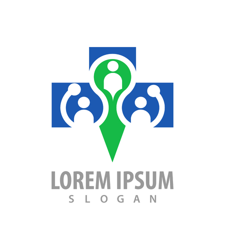 People cross logo concept design. Symbol graphic template elementのイラスト素材