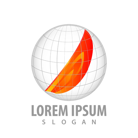 world fire globe logo concept design. Symbol graphic template elementのイラスト素材