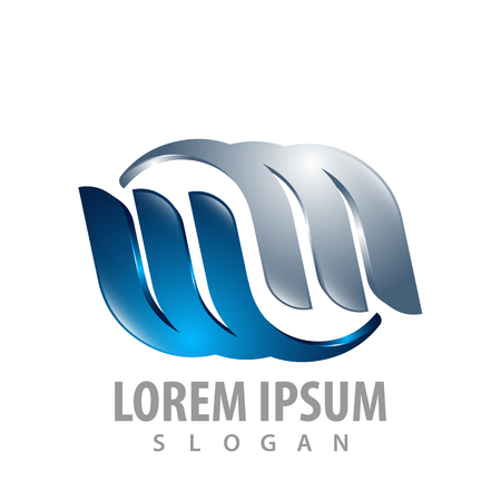 Twin MW letter logo concept design. Symbol graphic template elementのイラスト素材