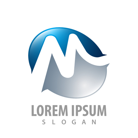 Circle M letter logo concept design. Symbol graphic template elementのイラスト素材