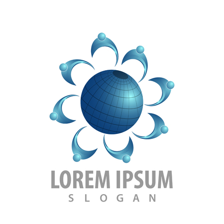 world population logo concept design. Symbol graphic template elementのイラスト素材
