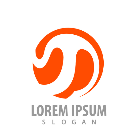 Abstract circle orange logo concept design. Symbol graphic template elementのイラスト素材
