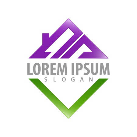 logo concept design. Square roof. Symbol graphic template elementのイラスト素材