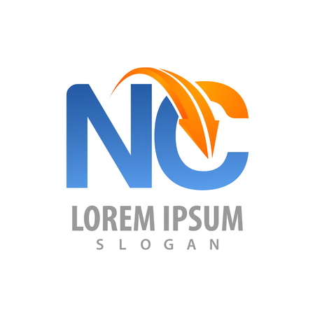 Initial letter NC arrow logo concept design. Symbol graphic template elementのイラスト素材