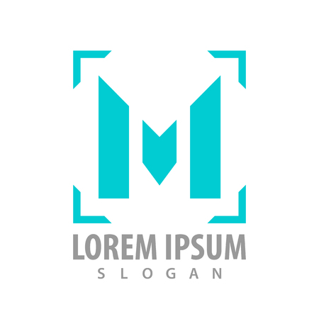 logo concept design. Square line. initial letter M. Symbol graphic template elementのイラスト素材