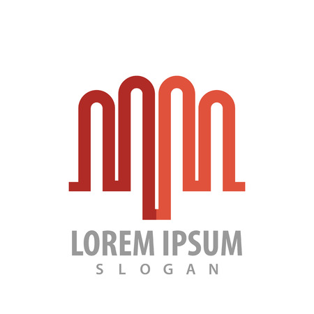 logo concept design. Rounded line. initial letter MM. Symbol graphic template elementのイラスト素材