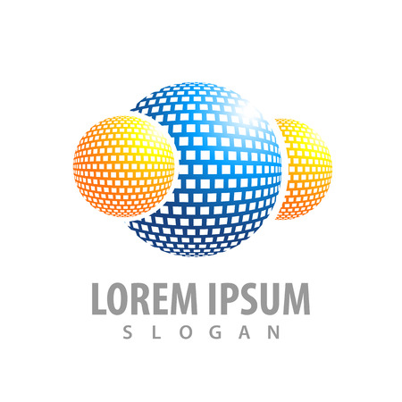 logo concept design. Digital sphere Symbol graphic template elementのイラスト素材