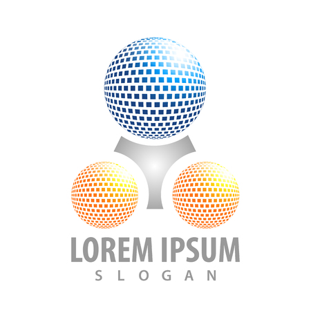 logo concept design. Digital sphere with triangle Symbol graphic template elementのイラスト素材