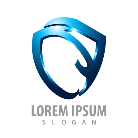 logo concept design. Abstract shield Symbol graphic template elementのイラスト素材