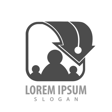 logo concept design. Square family arrow. Symbol graphic template elementのイラスト素材