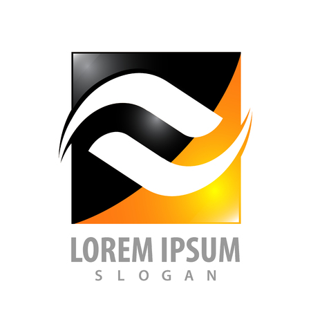 logo concept design. abstract  hand square. Symbol graphic template elementのイラスト素材