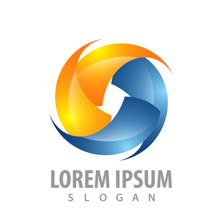 logo concept design. abstract shiny rotate. Symbol graphic template elementのイラスト素材
