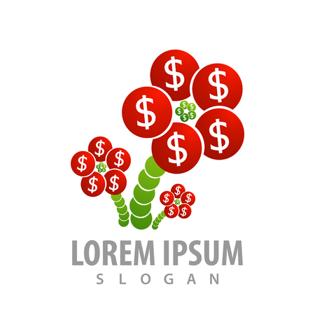 Money tree logo concept design. Symbol graphic template elementのイラスト素材