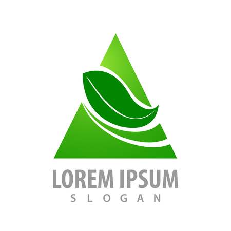 Triangle leaf logo concept design. Symbol graphic template element のイラスト素材