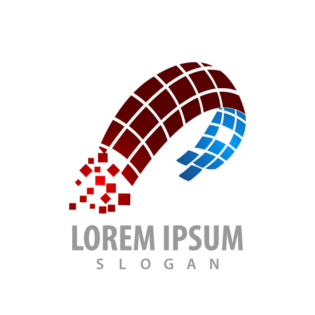 digital abstract technology logo concept design. Symbol graphic template elementのイラスト素材