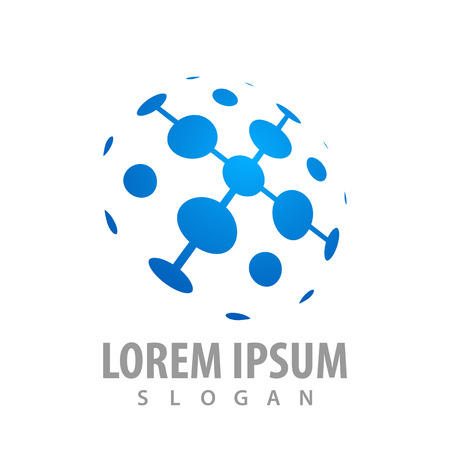 Network molecule logo concept design. Symbol graphic template element のイラスト素材