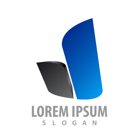 abstract business finance black blue logo concept design. Symbol graphic template element のイラスト素材