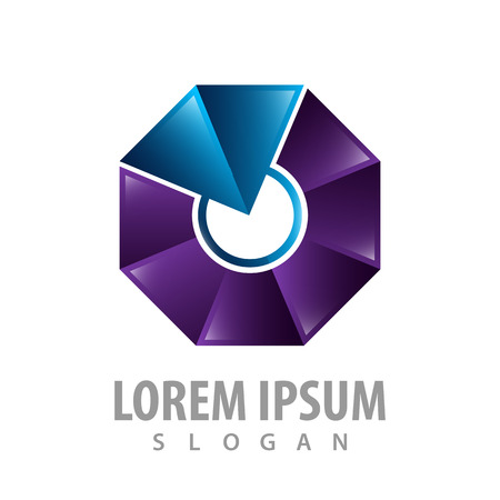 Shiny octagonal connect part logo concept design. Symbol graphic template element のイラスト素材