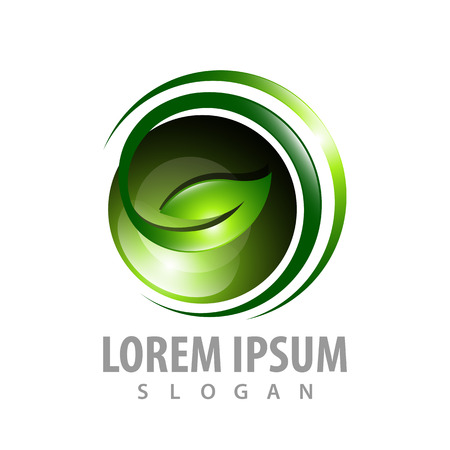 3D sphere leafe concept design. Symbol graphic template elementのイラスト素材