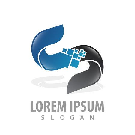 Digital pixel letter S concept design. Symbol graphic template elementのイラスト素材