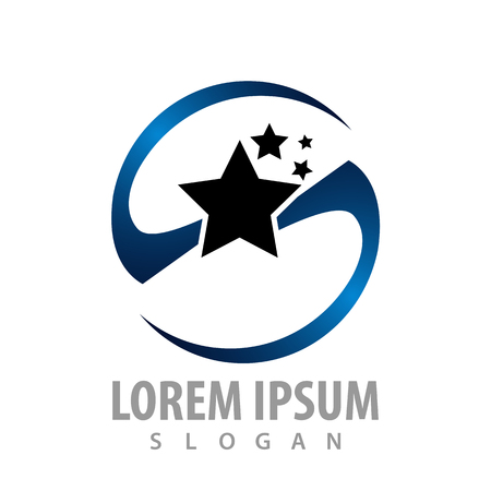 Circle star with S letter concept design. Symbol graphic template elementのイラスト素材
