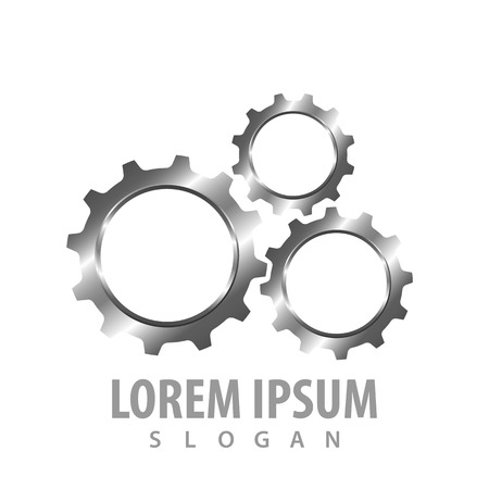 Shiny gear in 3D style concept design. Symbol graphic template elementのイラスト素材