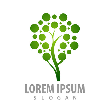 Dot leaf tree concept design. Symbol graphic template elementのイラスト素材