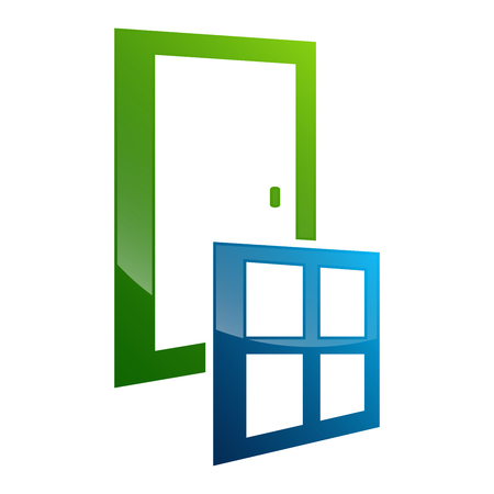Door window frame concept design. Symbol graphic template elementのイラスト素材
