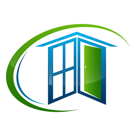 Home window door frame concept design. Symbol graphic template elementのイラスト素材