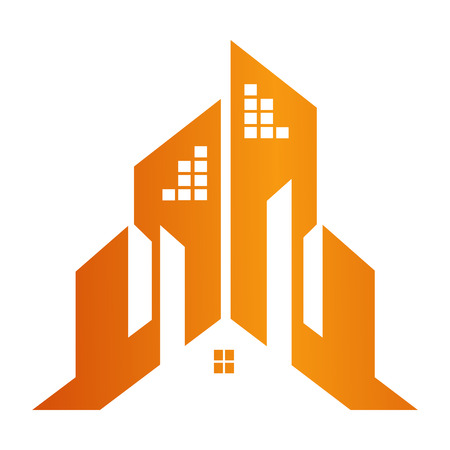 Building town construction concept design. Symbol graphic template elementのイラスト素材