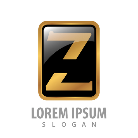 Luxury button square letter Z concept design. Symbol graphic template elementのイラスト素材