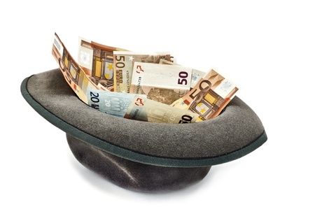 money in the hatの写真素材