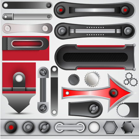 The set of metal elements for designのイラスト素材