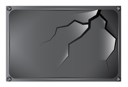 Grey banner with the cracked surface.のイラスト素材