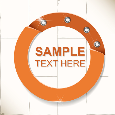 Round banner attached to the surface of the imitating stoneのイラスト素材