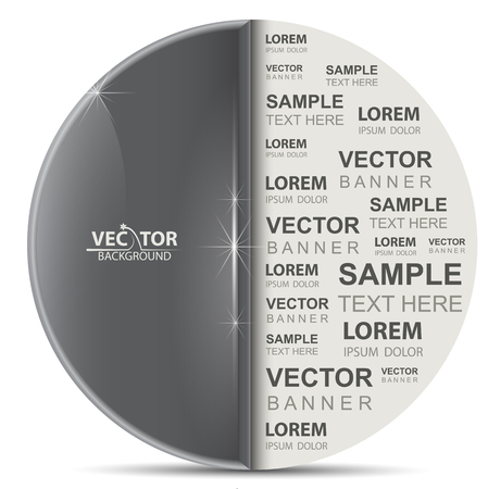 Double round brilliant banner gray metallic colorのイラスト素材