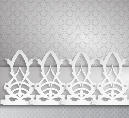 Horizontal ornament on a gray background.のイラスト素材
