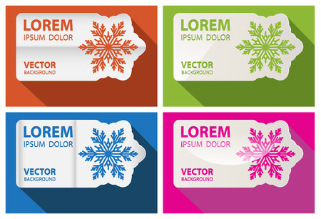 Set of festive vector banners (cards) with snowflakesのイラスト素材